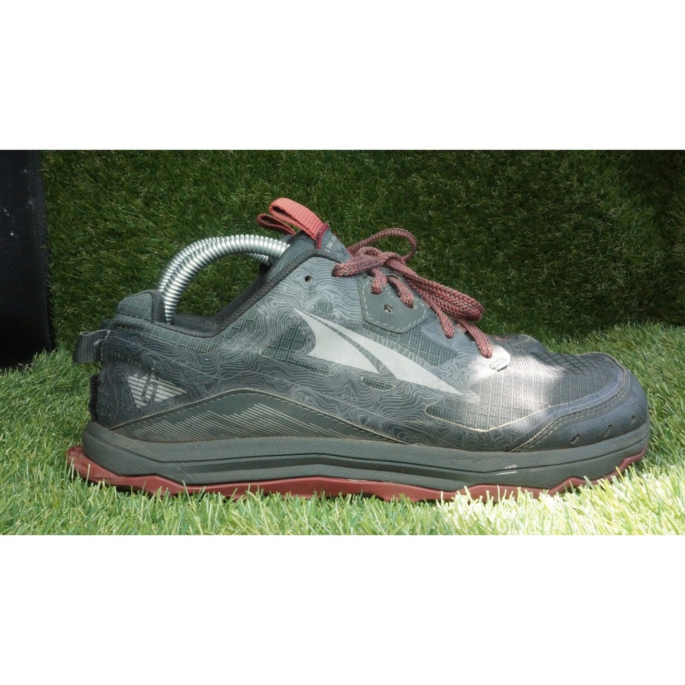 Altra Lone Peak 6 Mens Trail Running Shoes Black Red Topo Map AL0A547L020